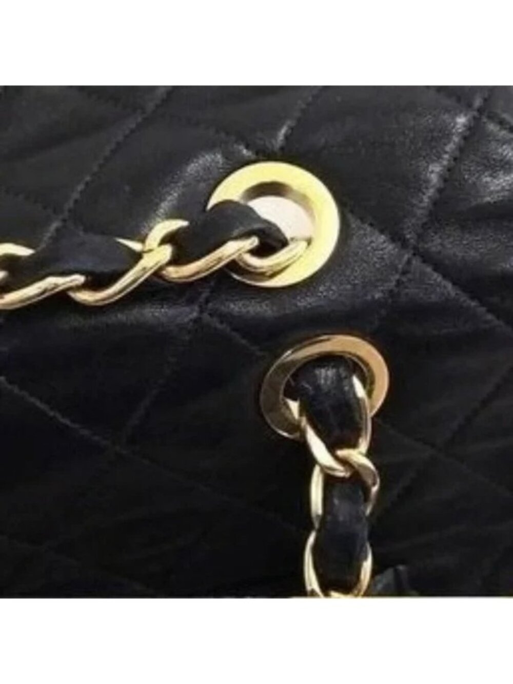 Authentic CHANEL Jumbo Maxi XL 24K Gold Flap Bag Lambskin Chain Shoulder Black - Picture 9 of 15